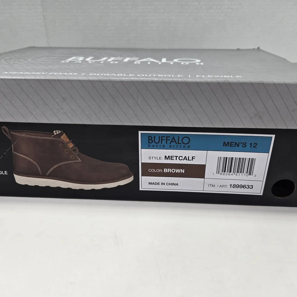 Buffalo David Bitton Men's Brown Chukka Boots Memory Foam Men's Size 13.